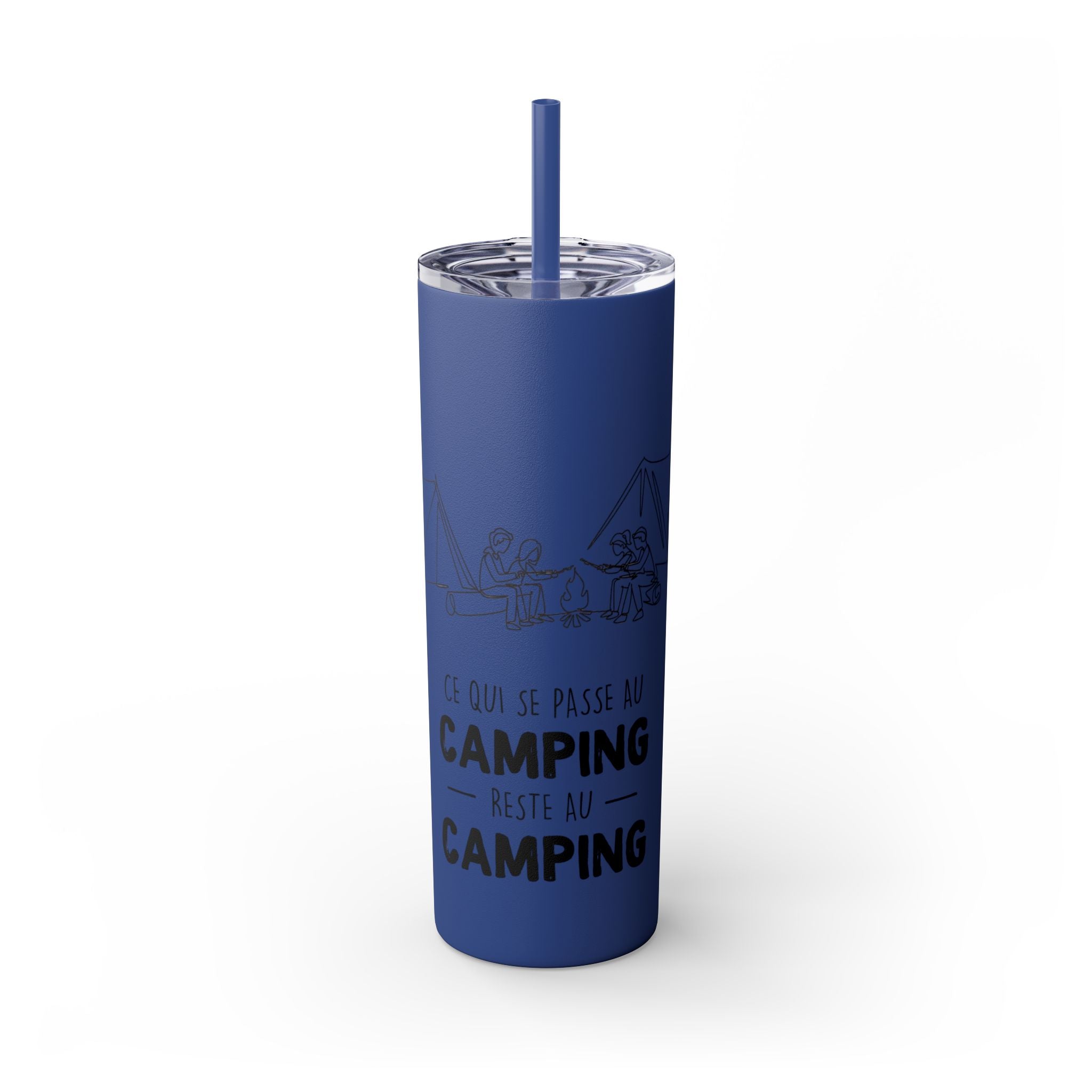 Camping Skinny Tumbler with Straw - 20oz Adventure Travel Mug for Outdoor Lovers - Roses