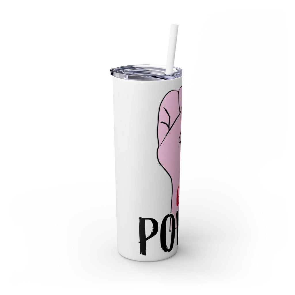 Empowered Girl Power Skinny Tumbler with Straw, 20oz - Roses