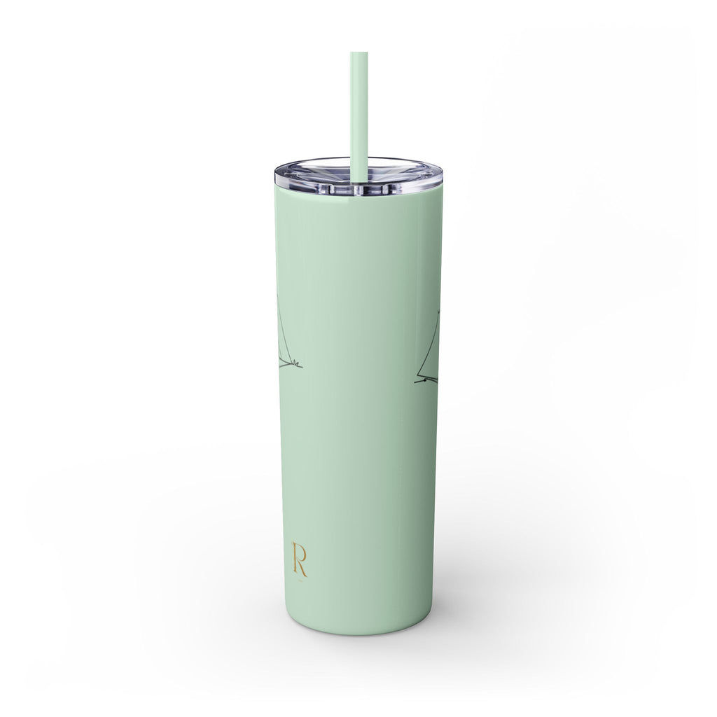Camping Skinny Tumbler with Straw - 20oz Adventure Travel Mug for Outdoor Lovers