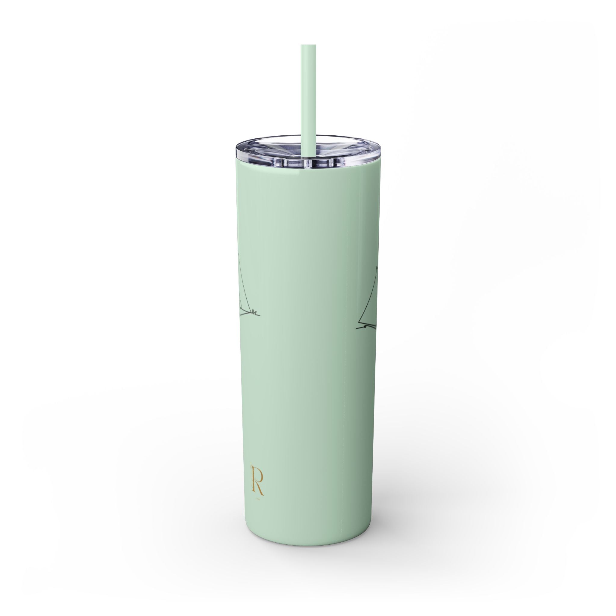 Camping Skinny Tumbler with Straw - 20oz Adventure Travel Mug for Outdoor Lovers