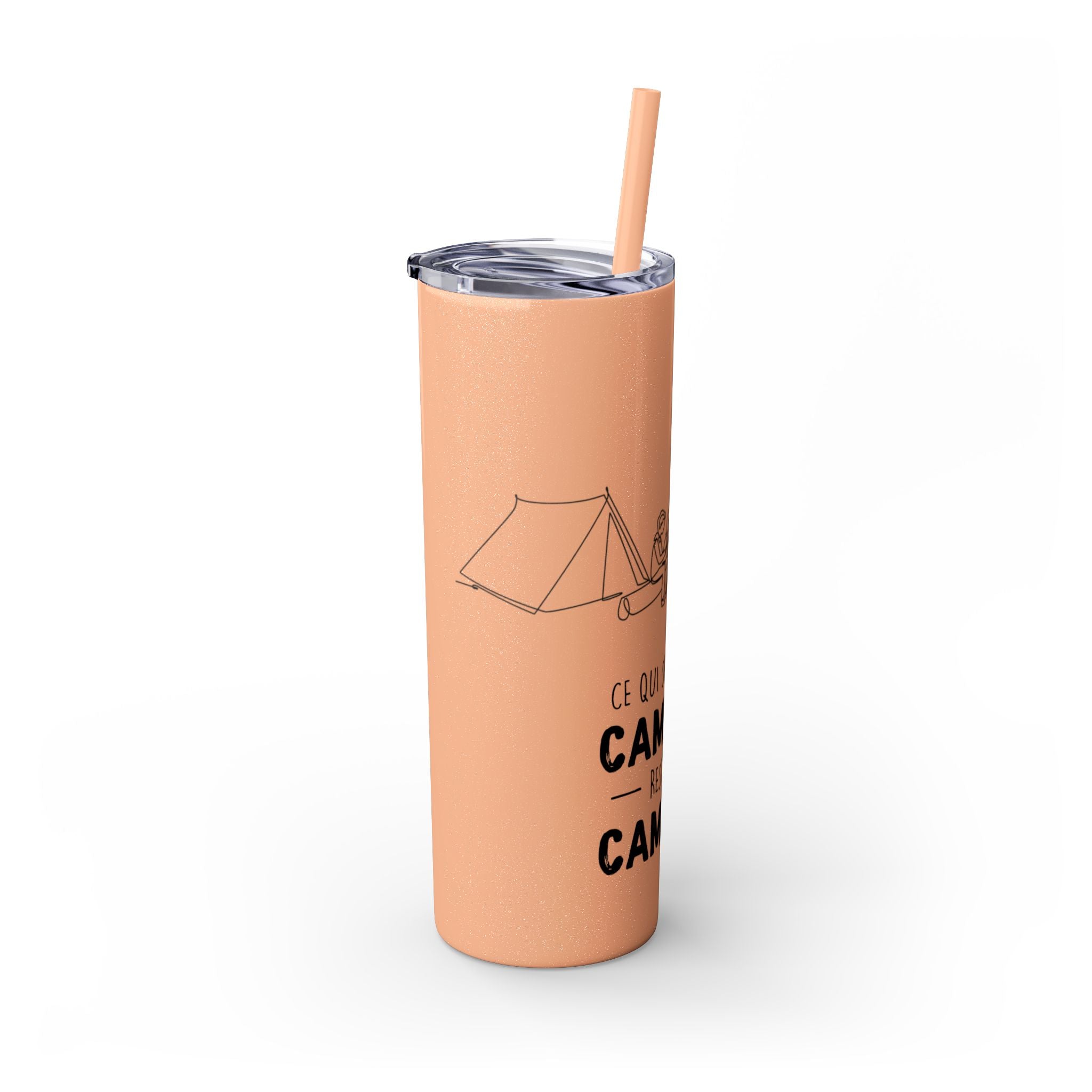 Camping Skinny Tumbler with Straw - 20oz Adventure Travel Mug for Outdoor Lovers