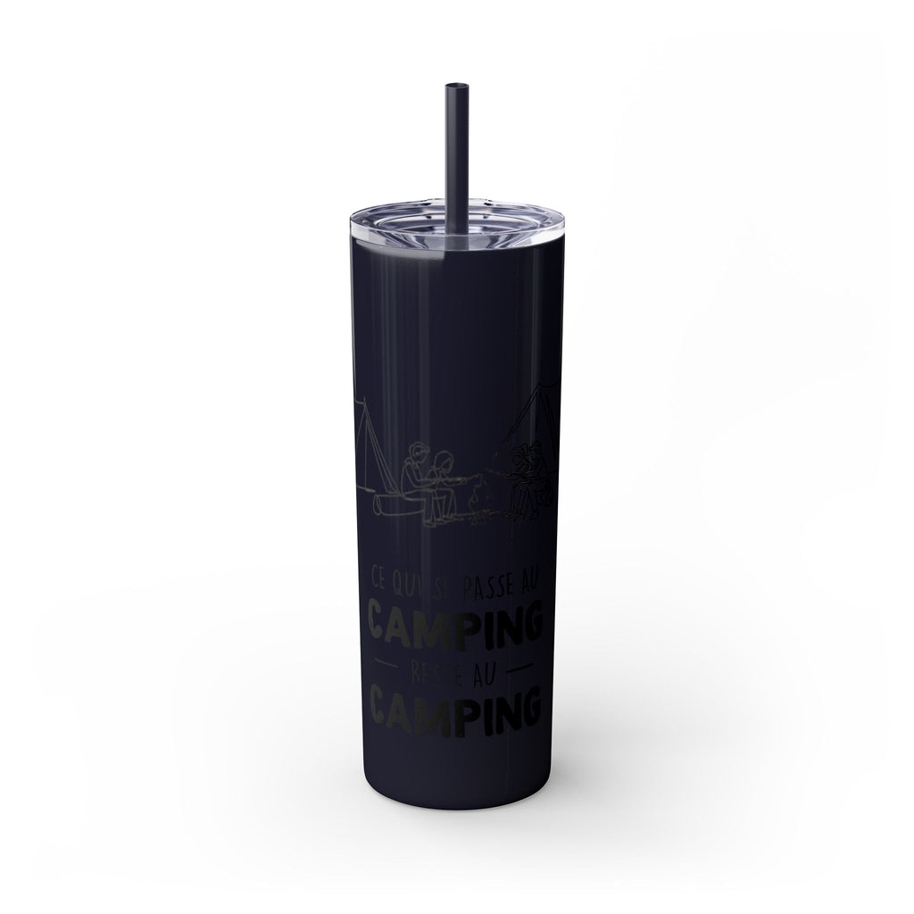 Camping Skinny Tumbler with Straw - 20oz Adventure Travel Mug for Outdoor Lovers - Roses