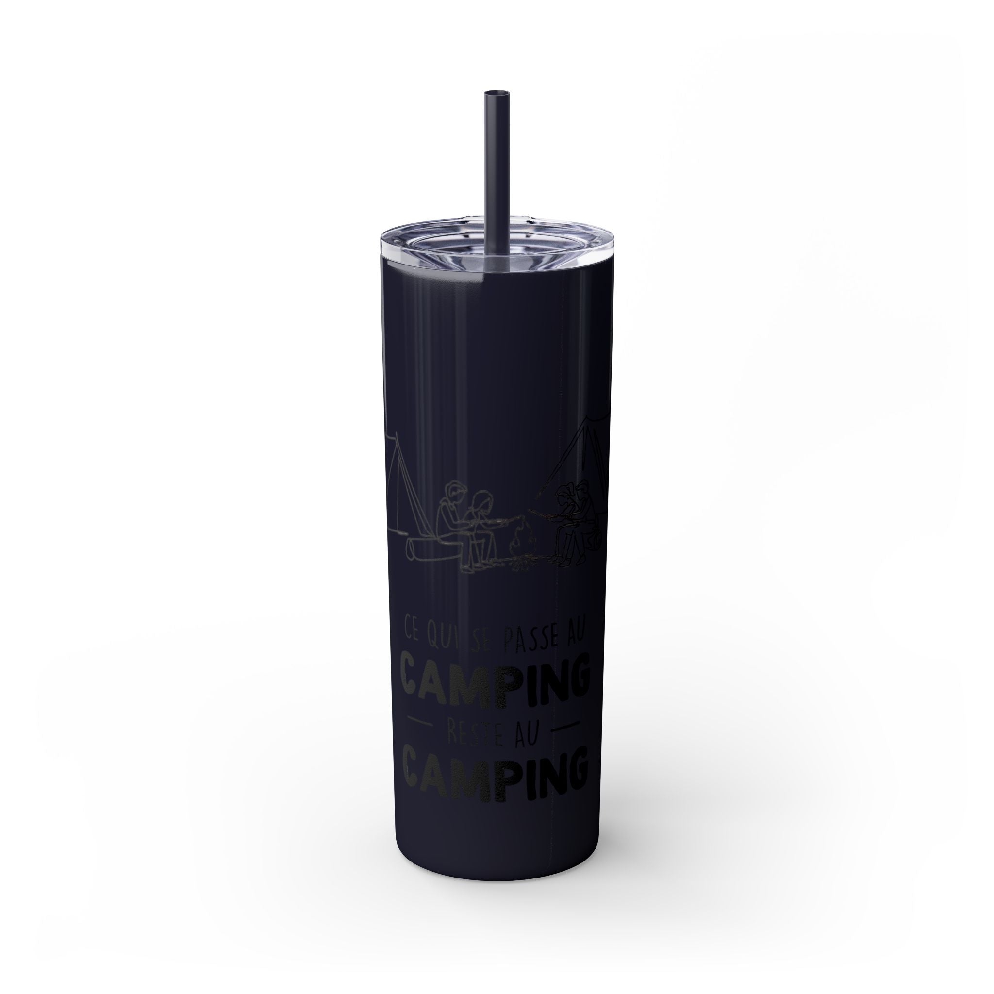 Camping Skinny Tumbler with Straw - 20oz Adventure Travel Mug for Outdoor Lovers - Roses