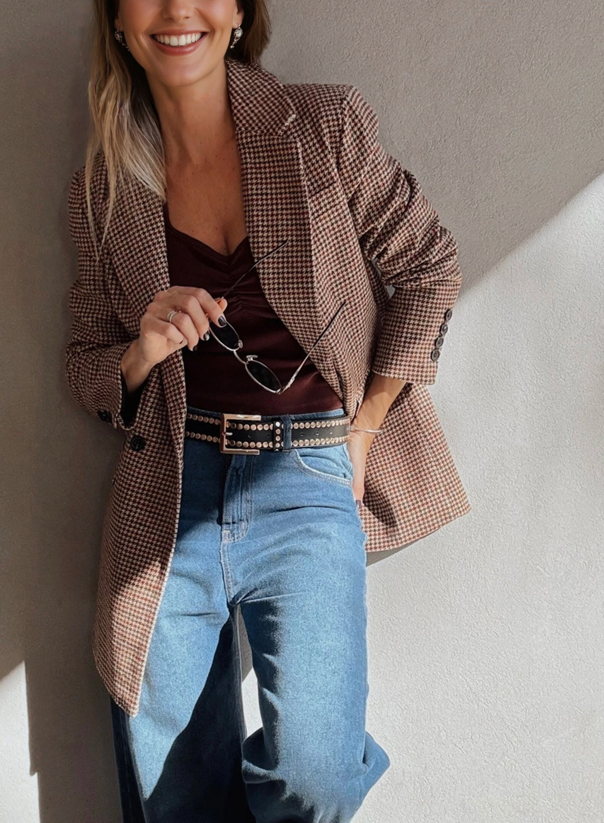 Blazer mit Reverskragen in einem satten Braunton