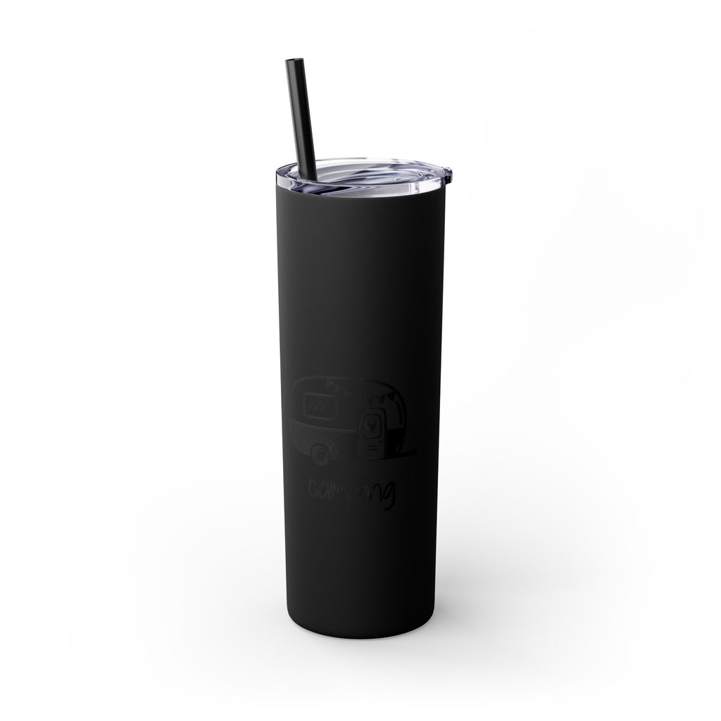 Peace & Love Skinny Tumbler with Straw, 20oz - Stylish Travel Mug for Water, Juice, and Smoothies