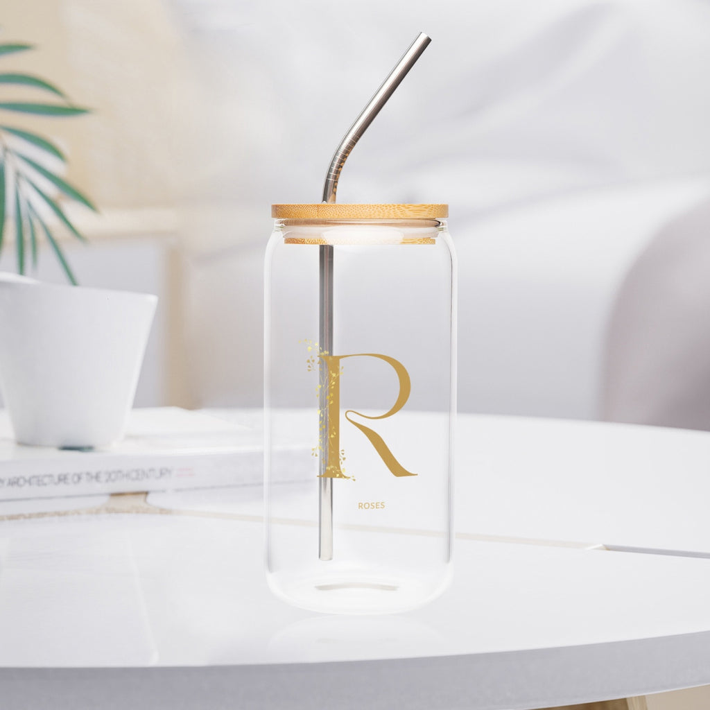 bouteille en verre - Roses