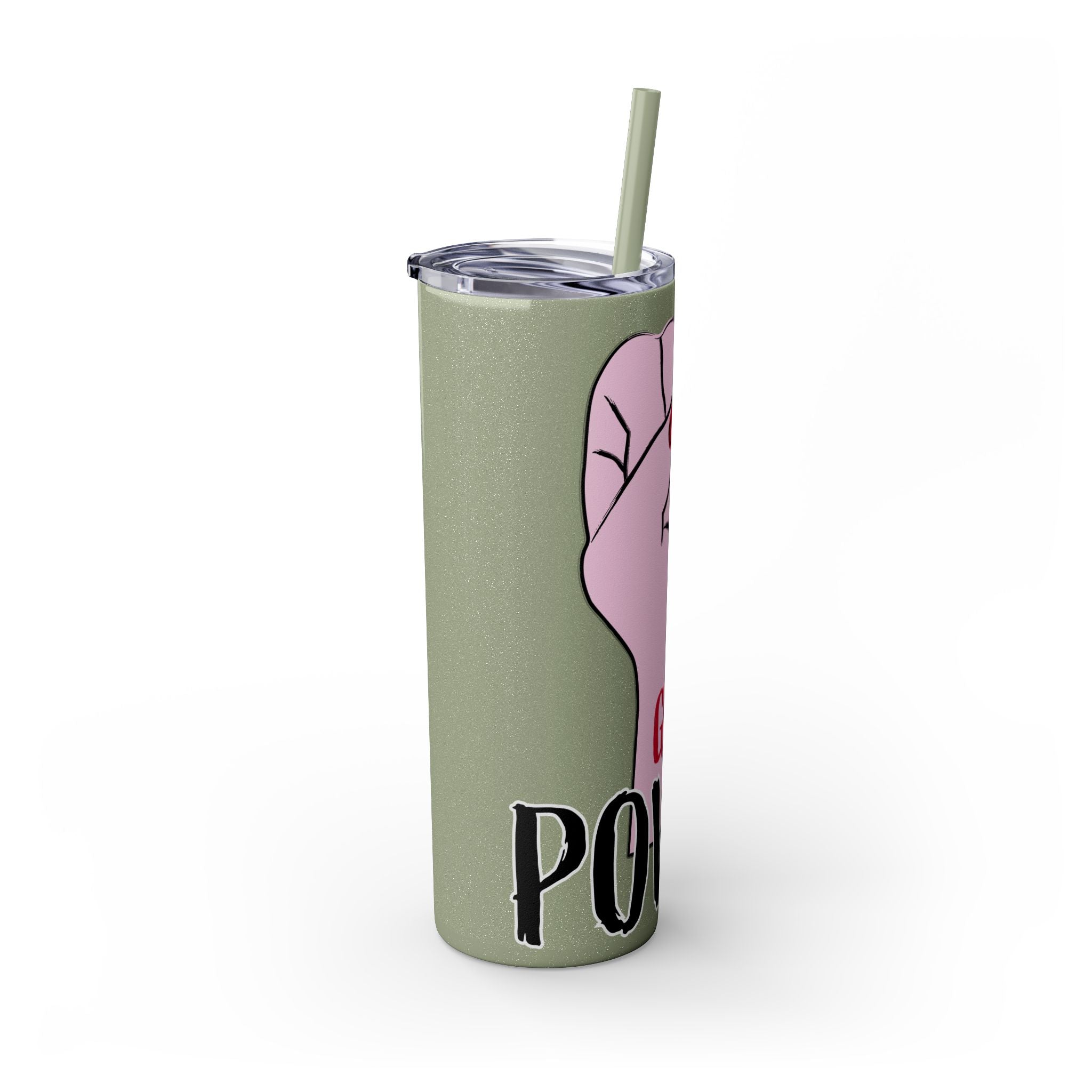 Empowered Girl Power Skinny Tumbler with Straw, 20oz