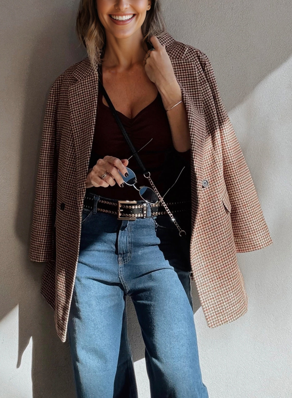 Blazer mit Reverskragen in einem satten Braunton