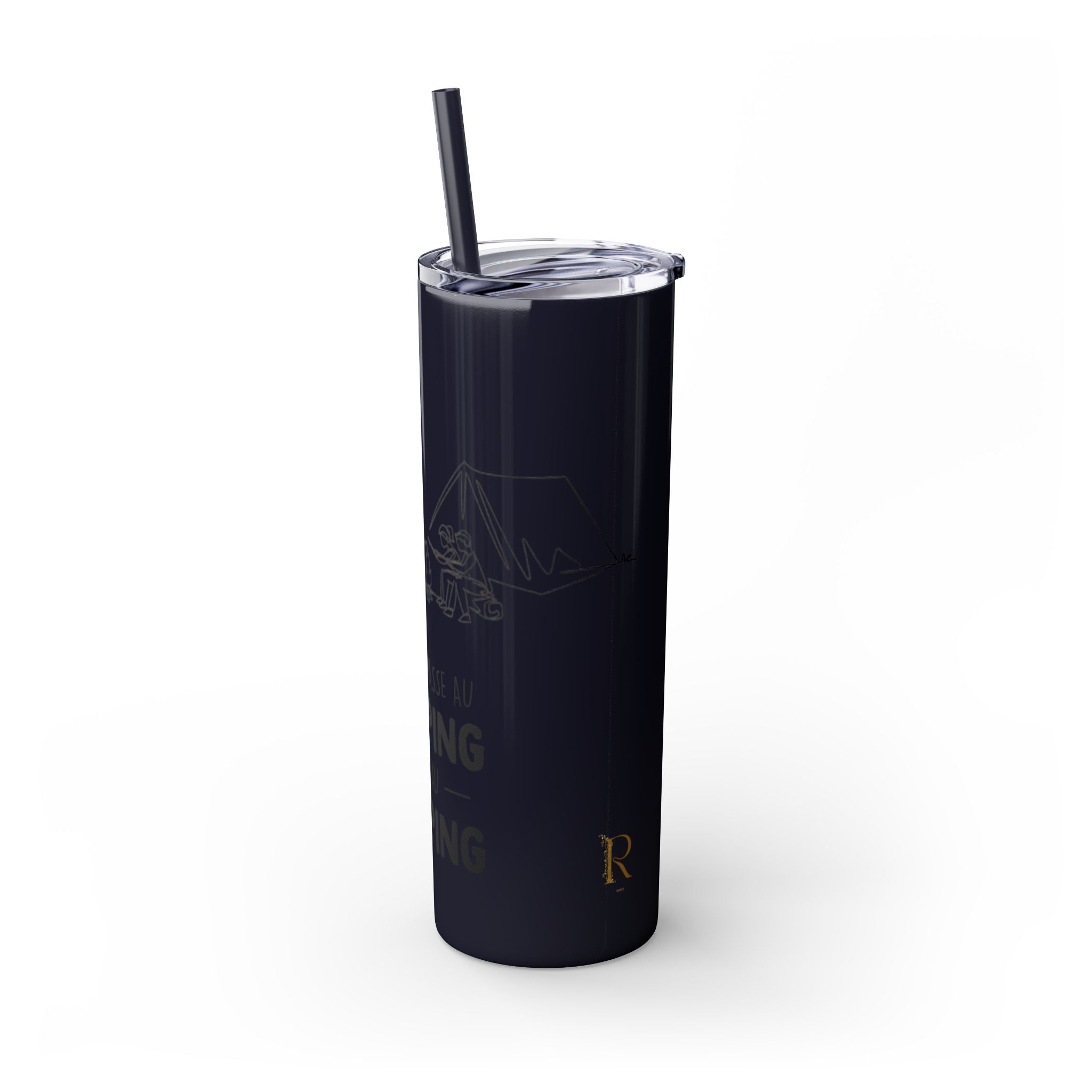 Camping Skinny Tumbler with Straw - 20oz Adventure Travel Mug for Outdoor Lovers