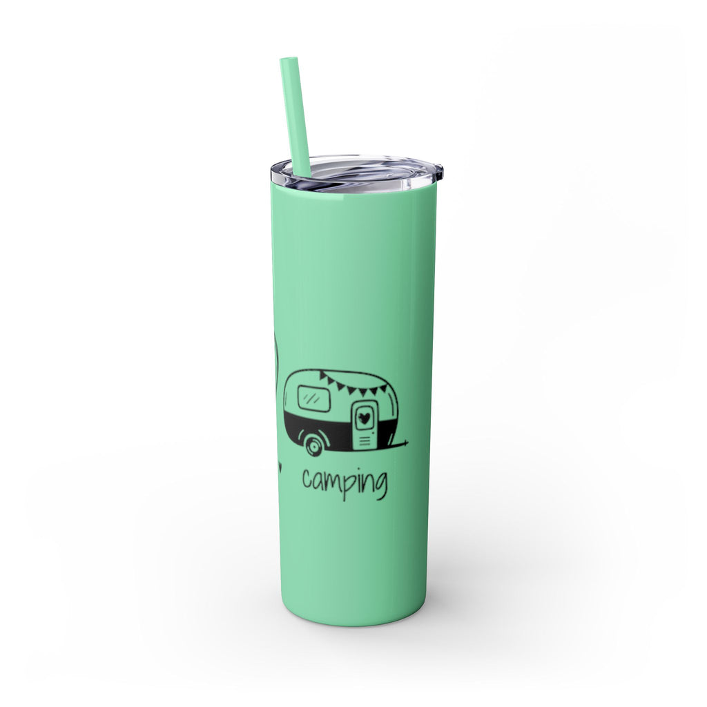 Peace & Love Skinny Tumbler with Straw, 20oz - Stylish Travel Mug for Water, Juice, and Smoothies
