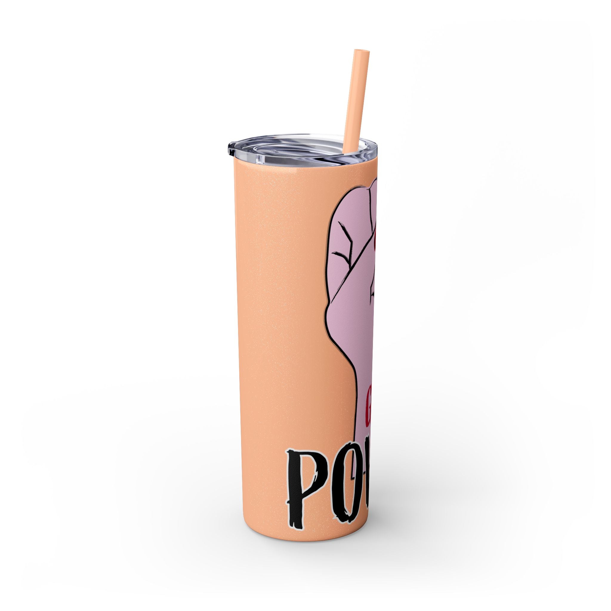 Empowered Girl Power Skinny Tumbler with Straw, 20oz