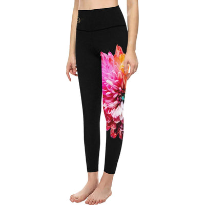 Women's High-Waisted Leggings (Model L36) - Roses