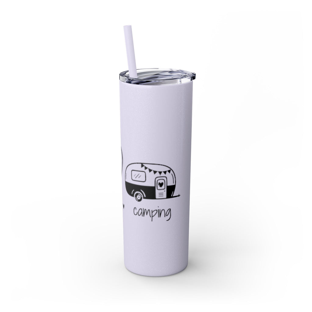 Peace & Love Skinny Tumbler with Straw, 20oz - Stylish Travel Mug for Water, Juice, and Smoothies