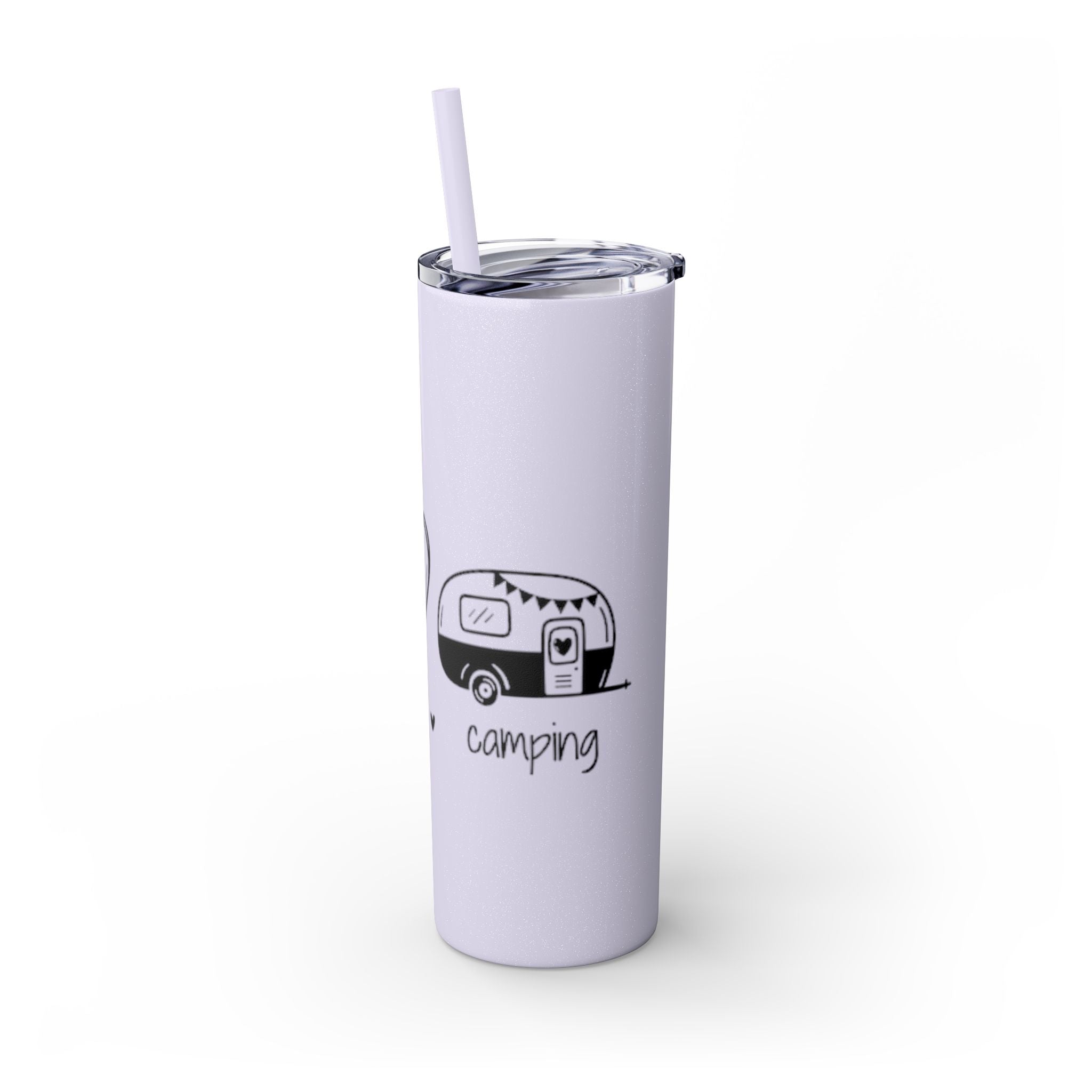 Peace & Love Skinny Tumbler with Straw, 20oz - Stylish Travel Mug for Water, Juice, and Smoothies