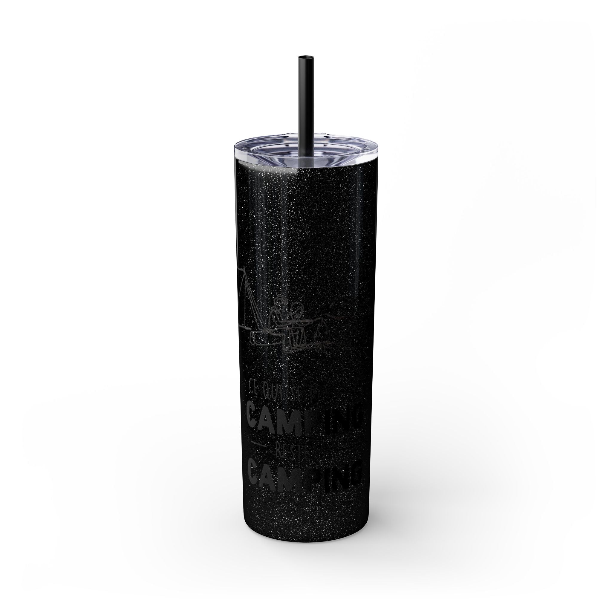 Camping Skinny Tumbler with Straw - 20oz Adventure Travel Mug for Outdoor Lovers - Roses
