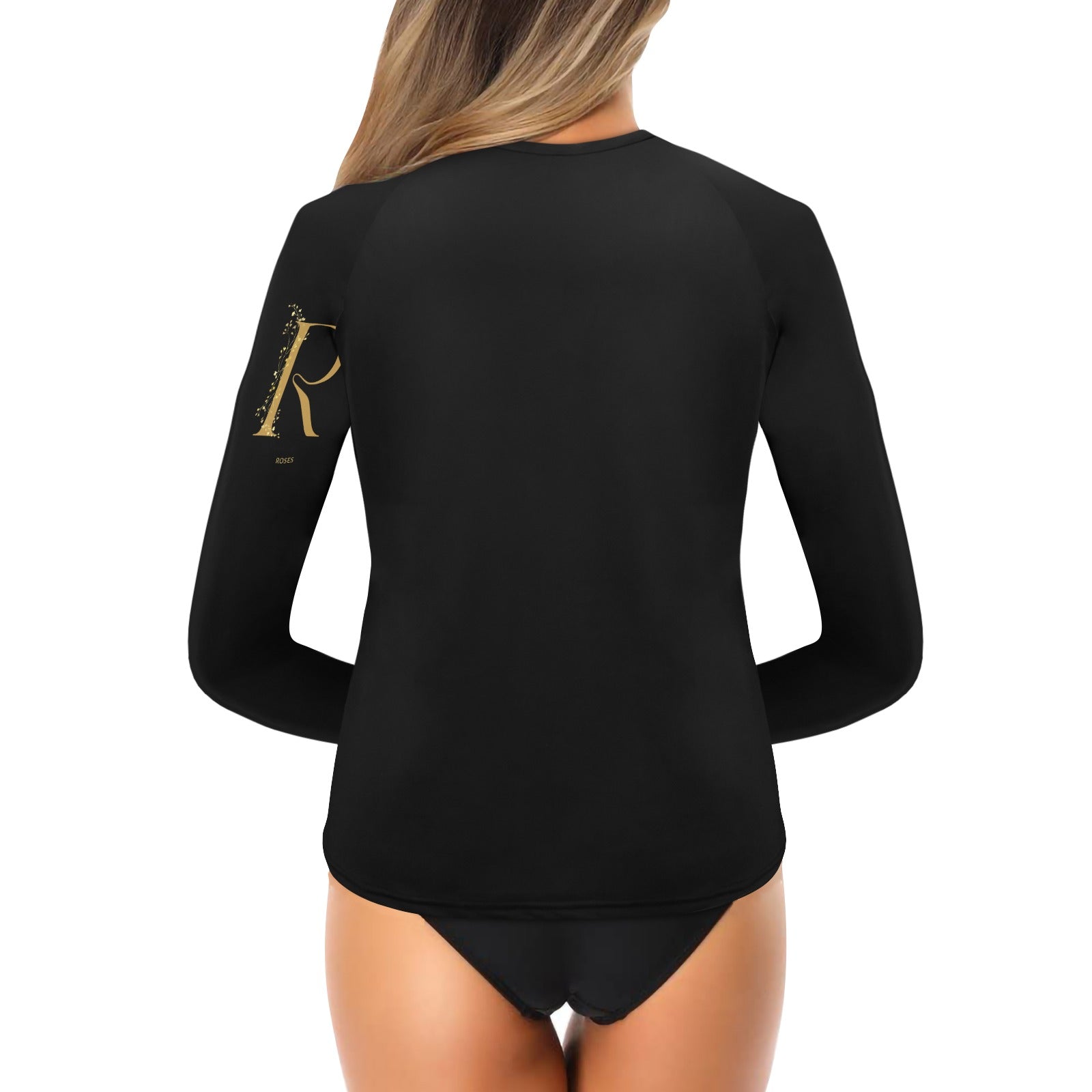 Women's Long Sleeve Swim Shirt UV - Roses