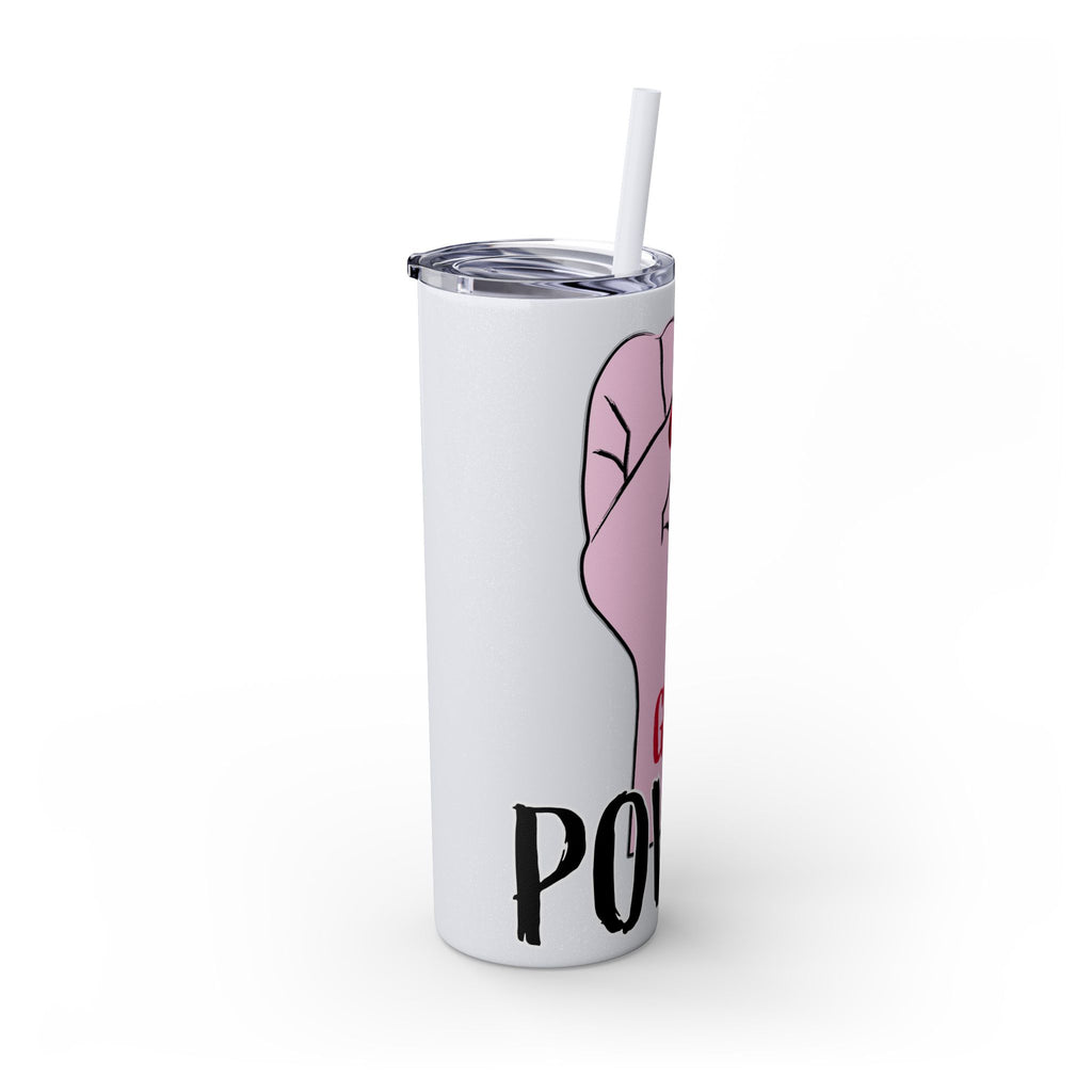 Empowered Girl Power Skinny Tumbler with Straw, 20oz