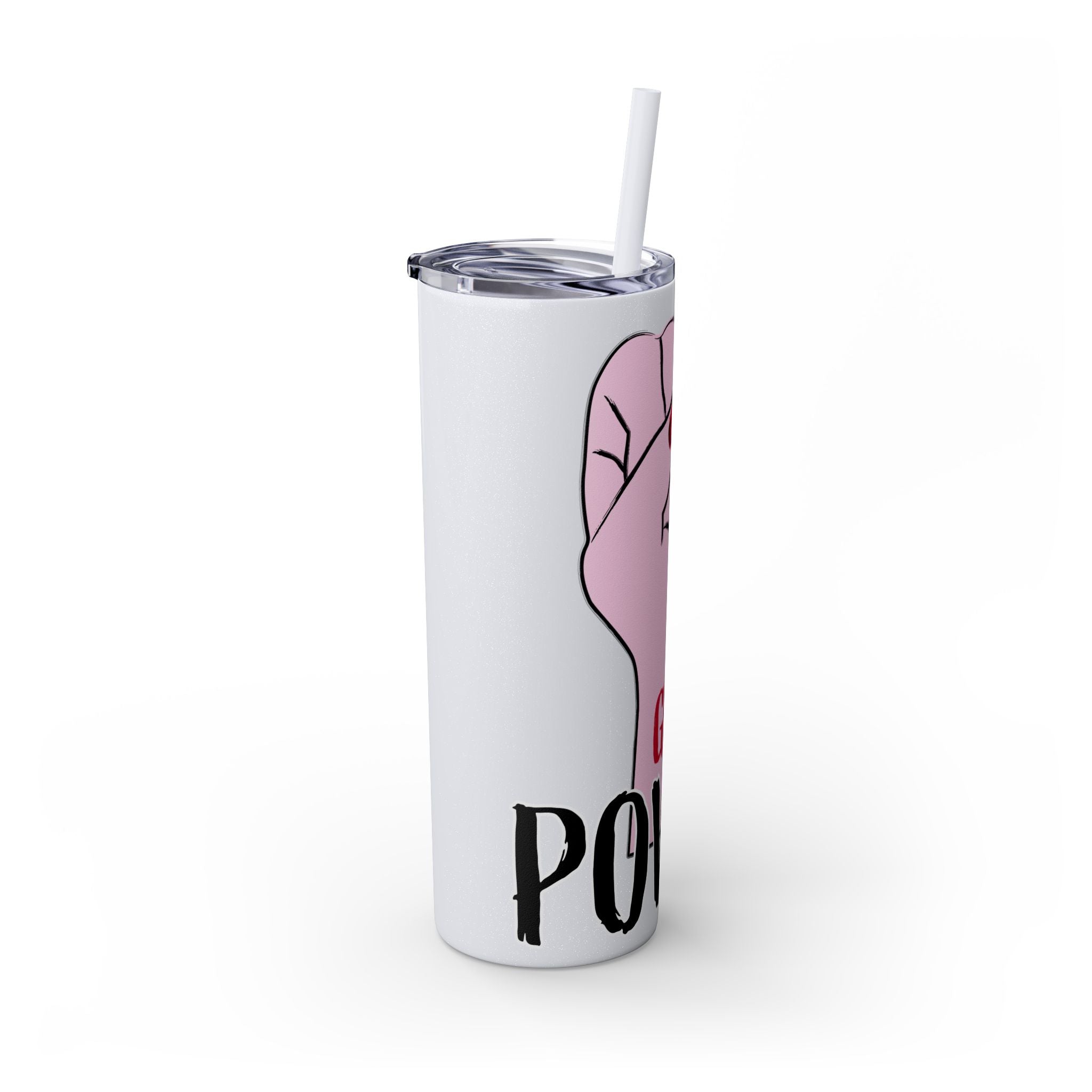 Empowered Girl Power Skinny Tumbler with Straw, 20oz