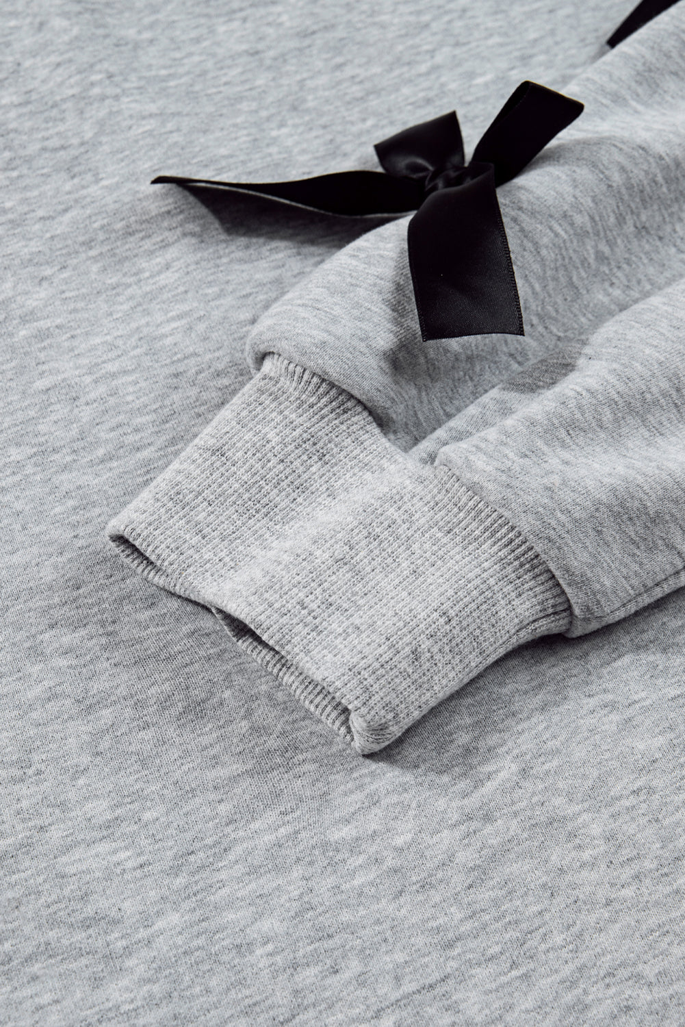 Sweat-shirt de cou rond à manche de gris gris clair