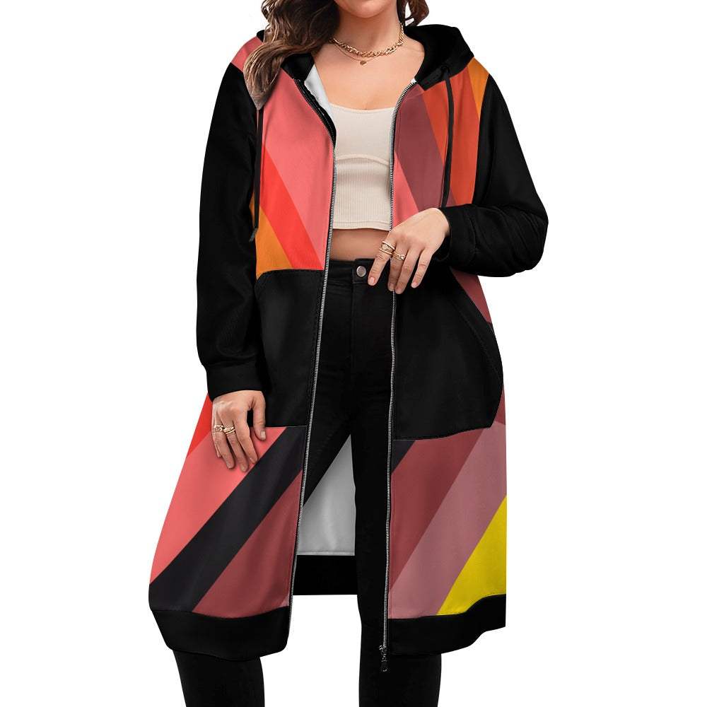 Women's full print long Hoodie - Roses