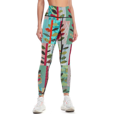 legging pour femme de yoga - Roses