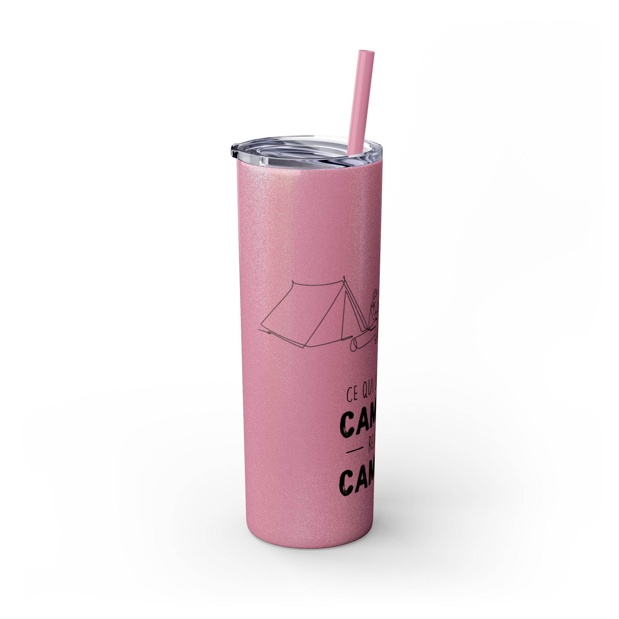 Camping Skinny Tumbler with Straw - 20oz Adventure Travel Mug for Outdoor Lovers