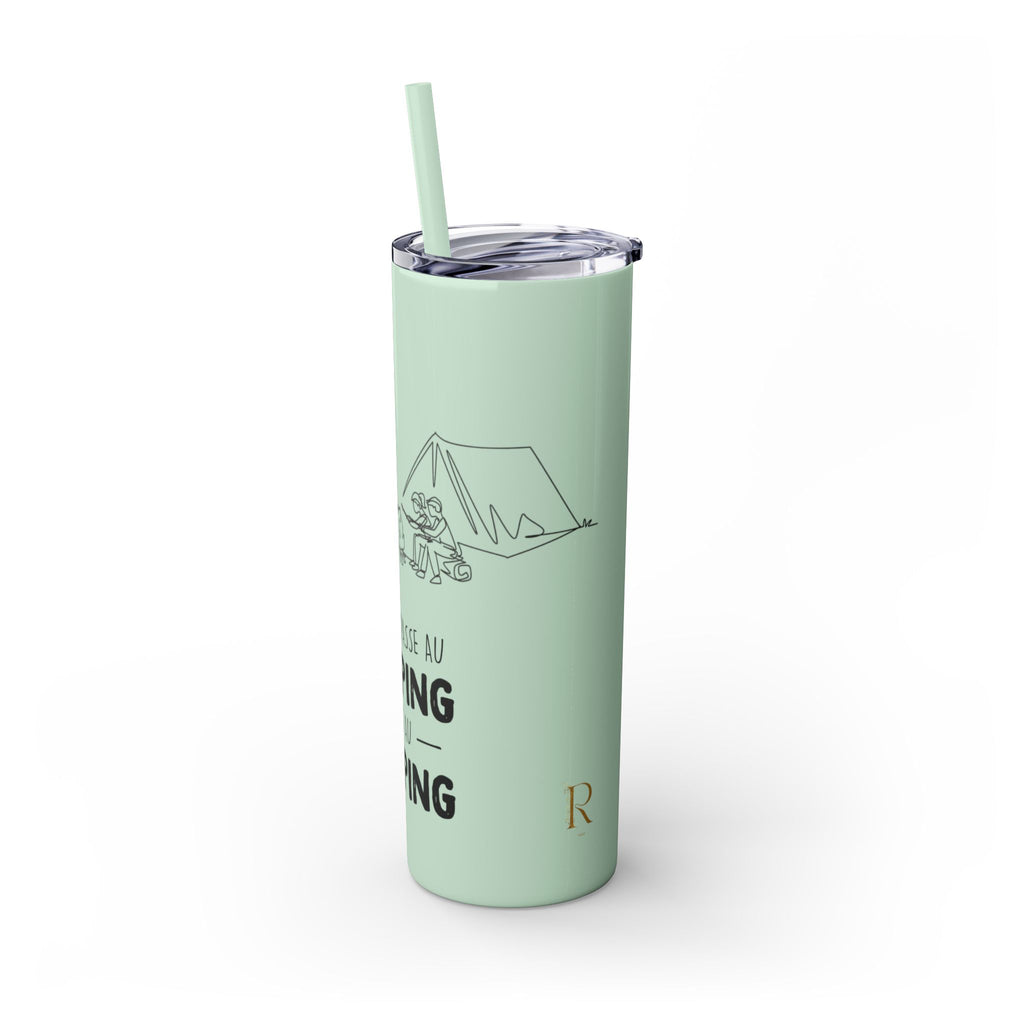 Camping Skinny Tumbler with Straw - 20oz Adventure Travel Mug for Outdoor Lovers