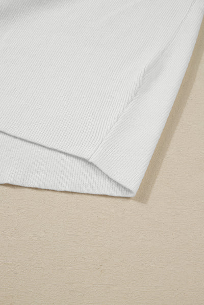 Green Colorblock Ribbed Knit Baggy Sweater