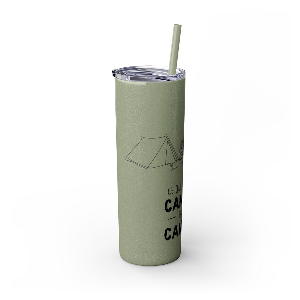 Camping Skinny Tumbler with Straw - 20oz Adventure Travel Mug for Outdoor Lovers
