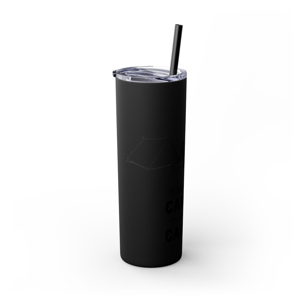 Camping Skinny Tumbler with Straw - 20oz Adventure Travel Mug for Outdoor Lovers