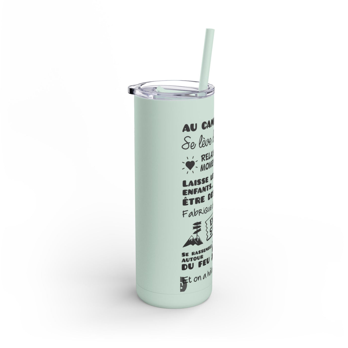 Outdoor Adventure Tumbler - 20oz Skinny Matte Drinkware with Inspirational Quotes - Roses