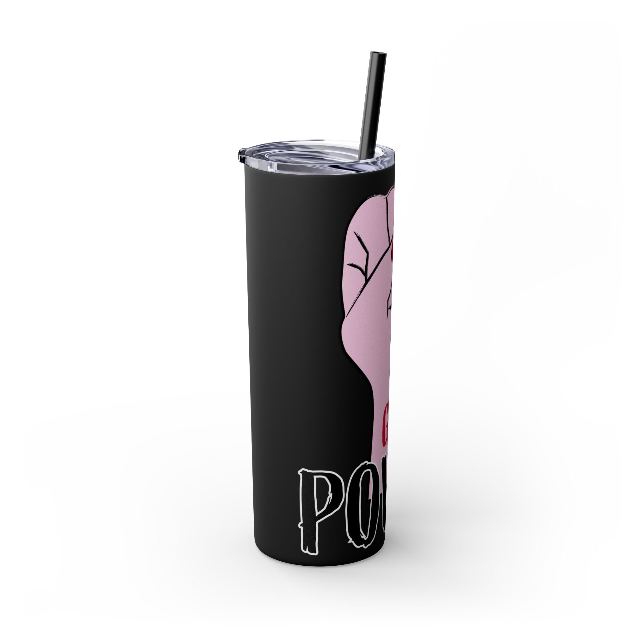 Empowered Girl Power Skinny Tumbler with Straw, 20oz
