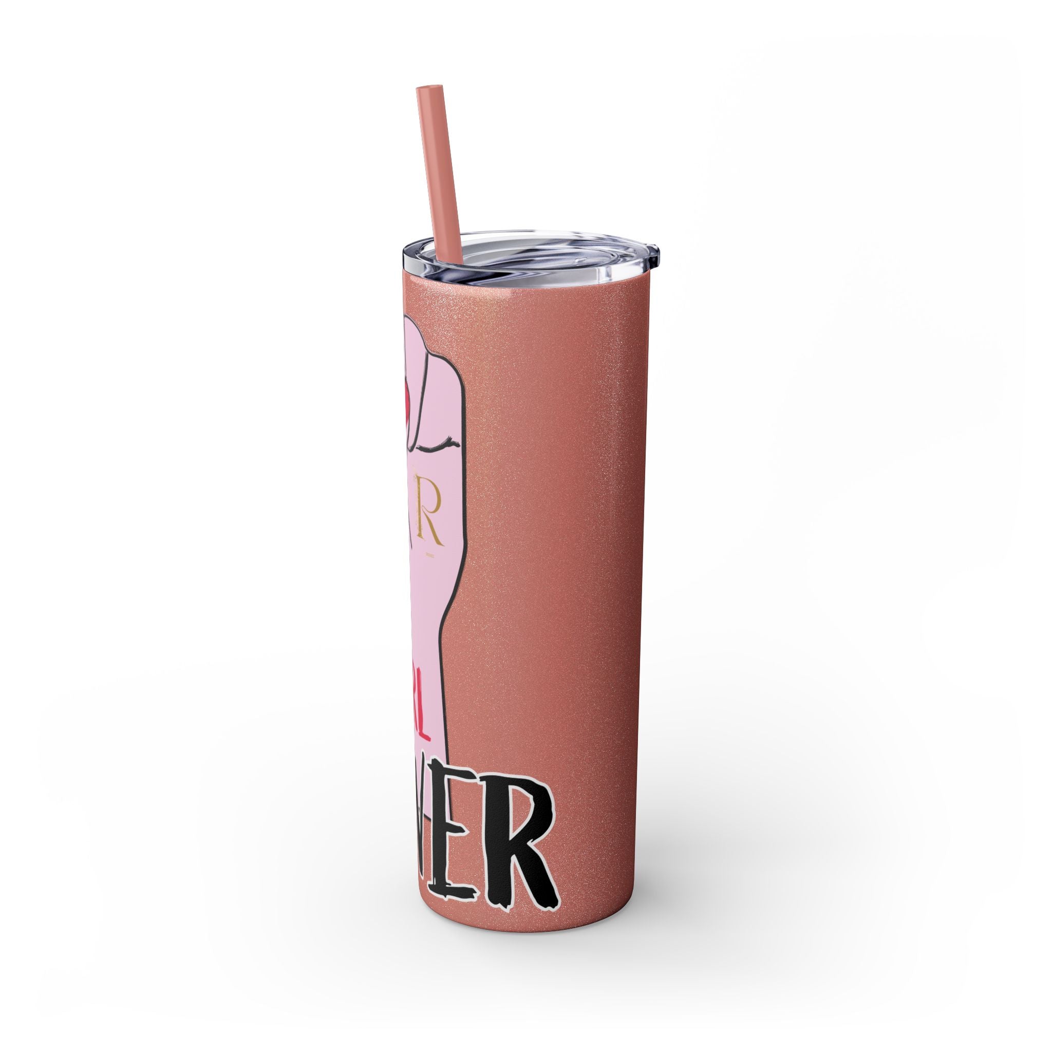 Empowered Girl Power Skinny Tumbler with Straw, 20oz