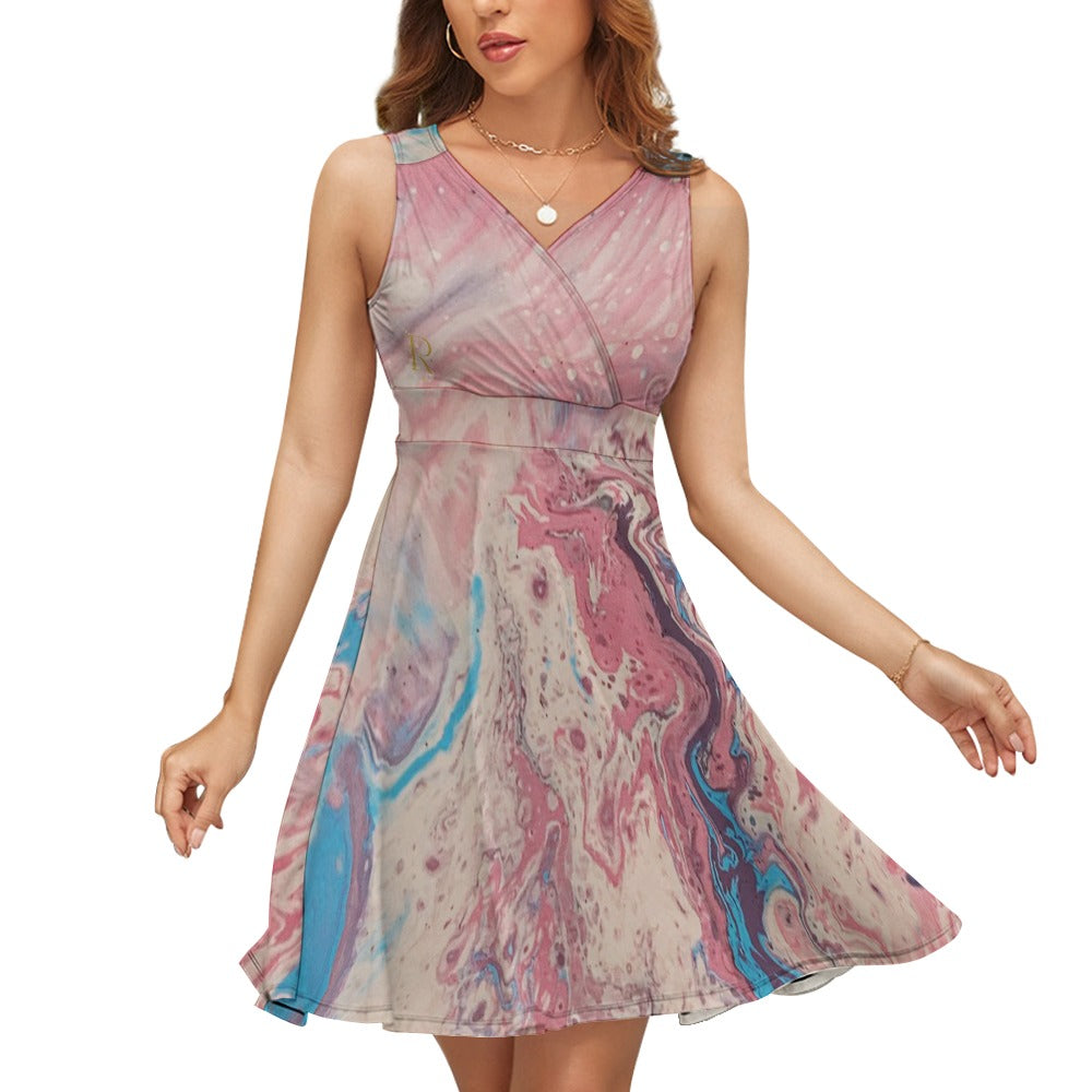 Ladies Sleeveless Dress - Roses