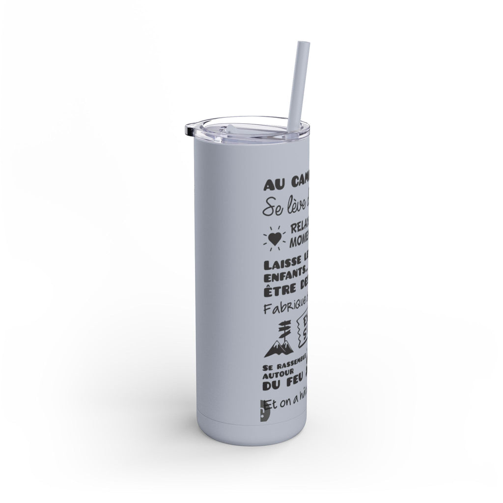 Outdoor Adventure Tumbler - 20oz Skinny Matte Drinkware with Inspirational Quotes - Roses