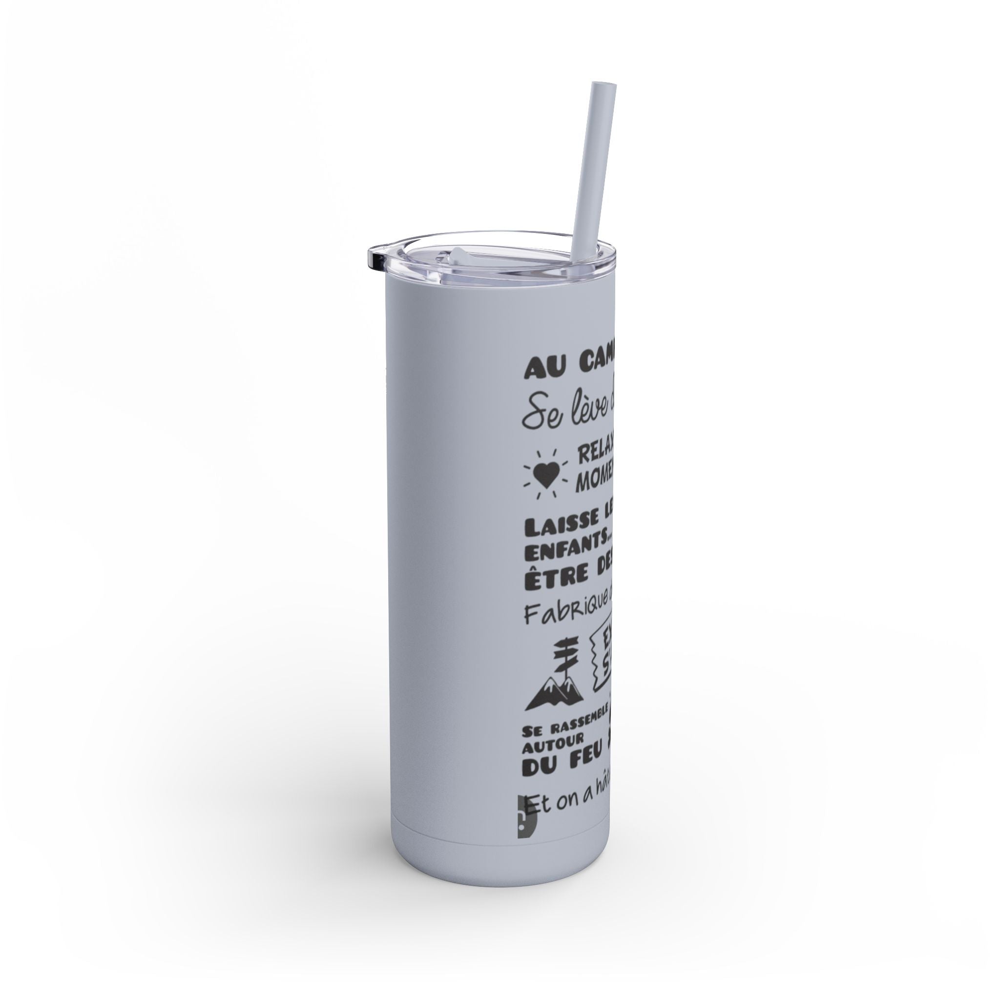 Outdoor Adventure Tumbler - 20oz Skinny Matte Drinkware with Inspirational Quotes - Roses