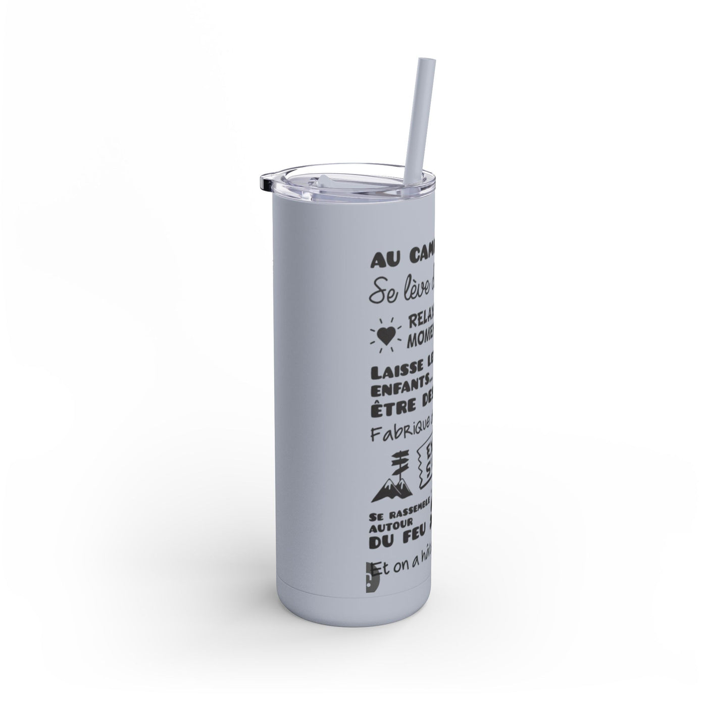 Outdoor Adventure Tumbler - 20oz Skinny Matte Drinkware with Inspirational Quotes - Roses