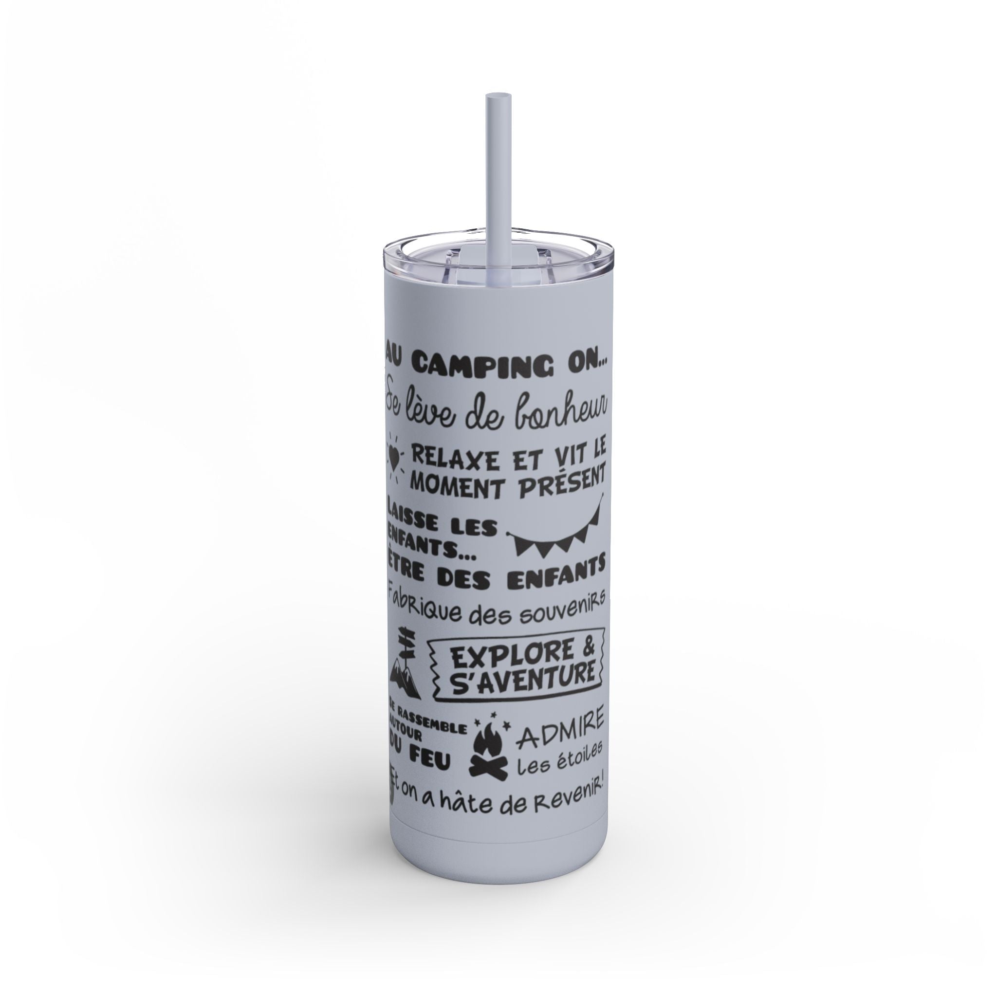 Outdoor Adventure Tumbler - 20oz Skinny Matte Drinkware with Inspirational Quotes - Roses