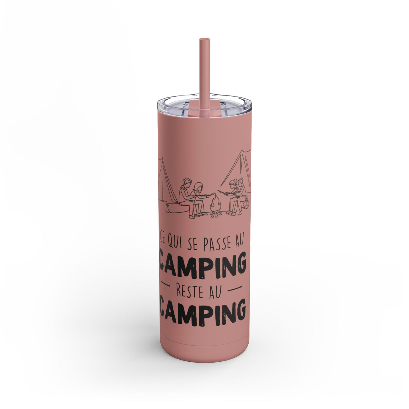 20oz Camping Skinny Matte Tumbler - Adventure Lover's Drinkware - Roses