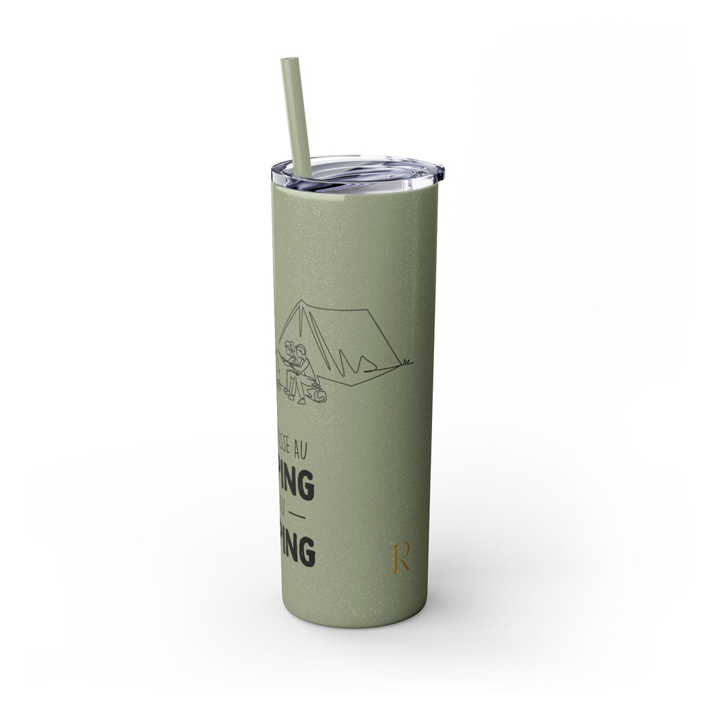 Camping Skinny Tumbler with Straw - 20oz Adventure Travel Mug for Outdoor Lovers