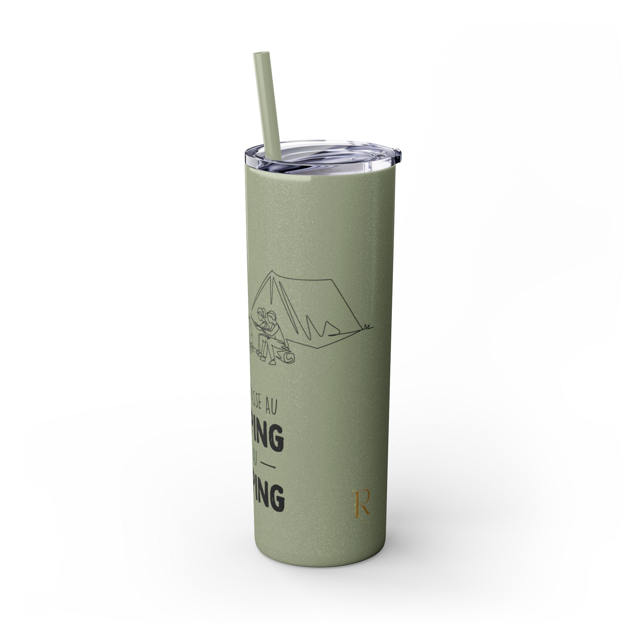 Camping Skinny Tumbler with Straw - 20oz Adventure Travel Mug for Outdoor Lovers