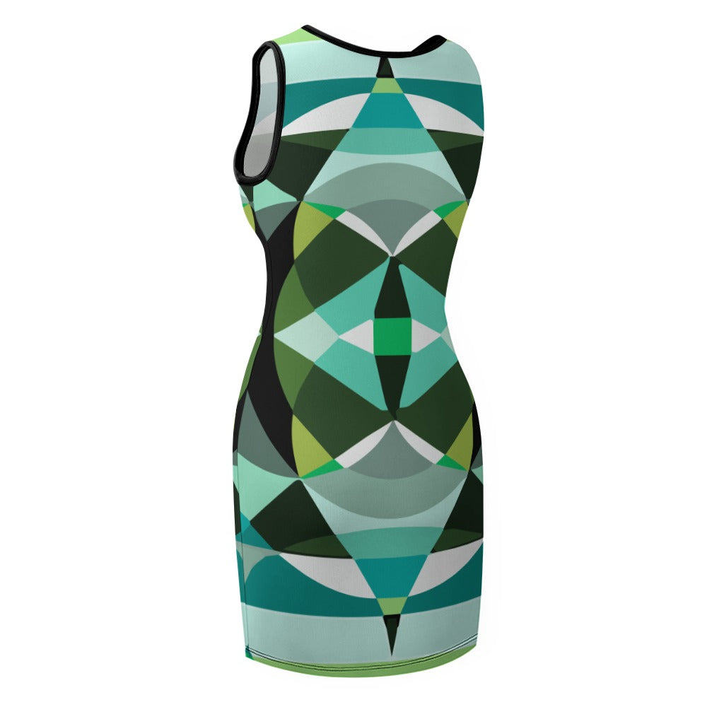 Temperament Slim Fit Sleeveless Tank Dress - Roses