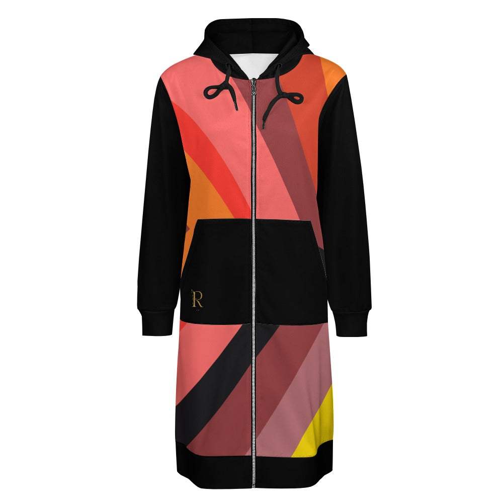 Women's full print long Hoodie - Roses