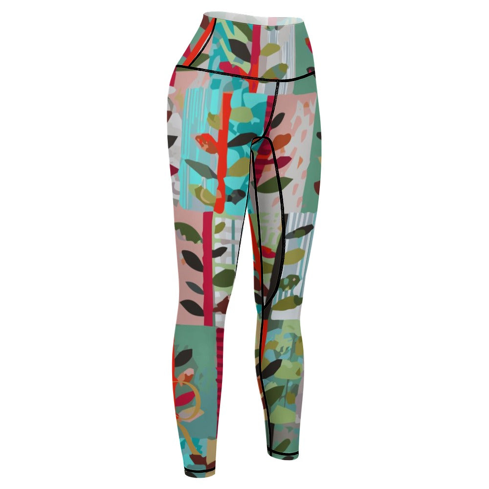 legging pour femme de yoga - Roses