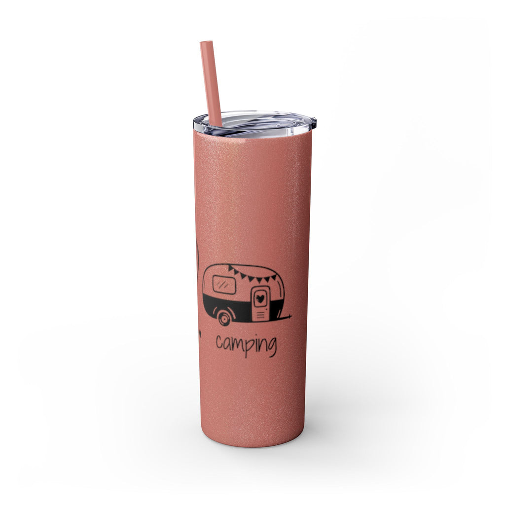 Peace & Love Skinny Tumbler with Straw, 20oz - Stylish Travel Mug for Water, Juice, and Smoothies
