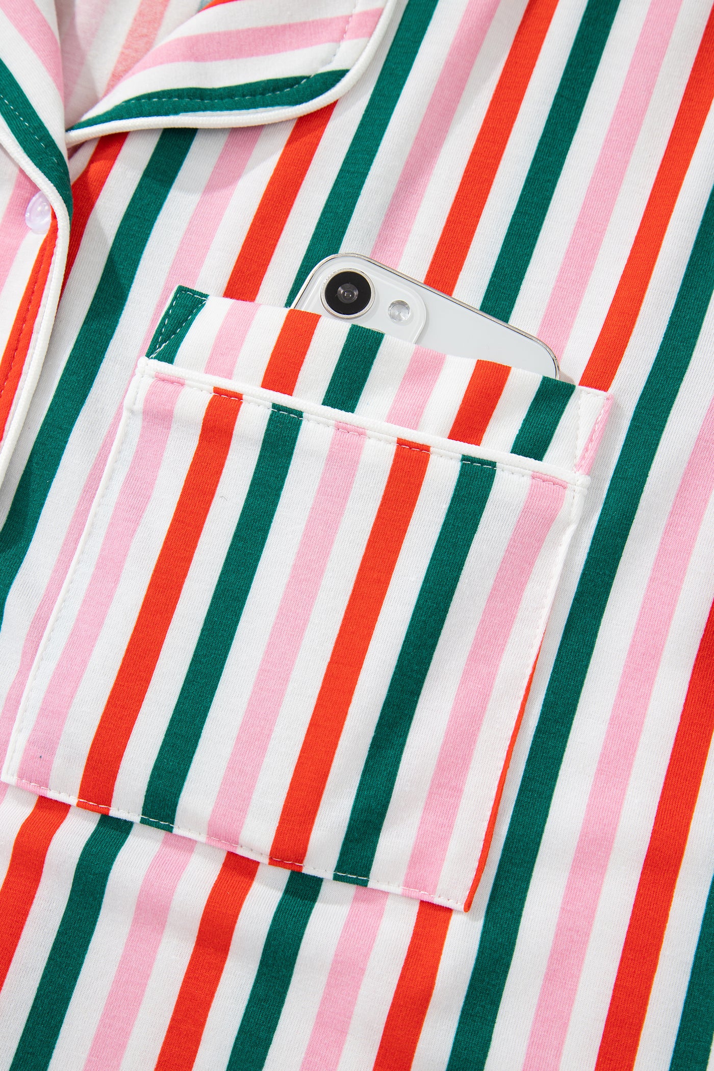 Pink Stripe Christmas Long Sleeve Shirt Style Lounge Dress