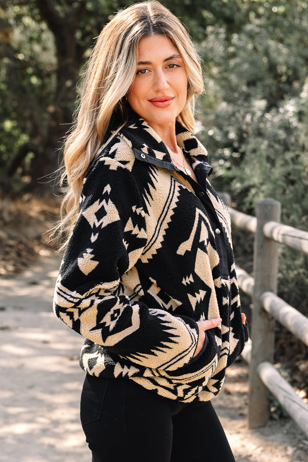 Sweat-shirt en peluche à moitié zip