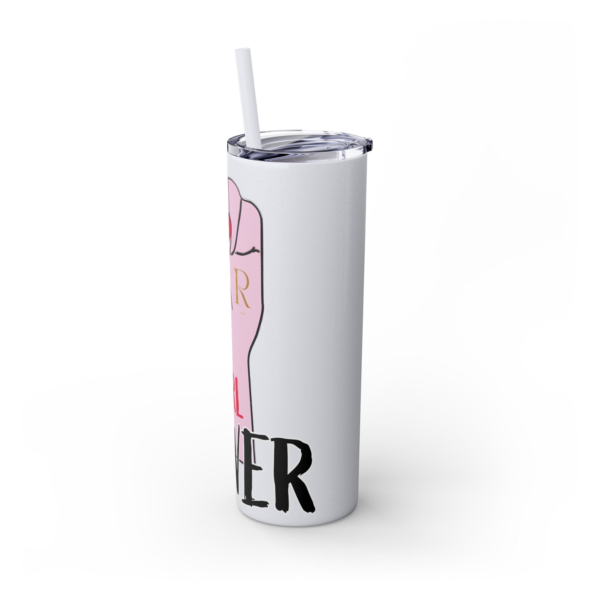 Empowered Girl Power Skinny Tumbler with Straw, 20oz