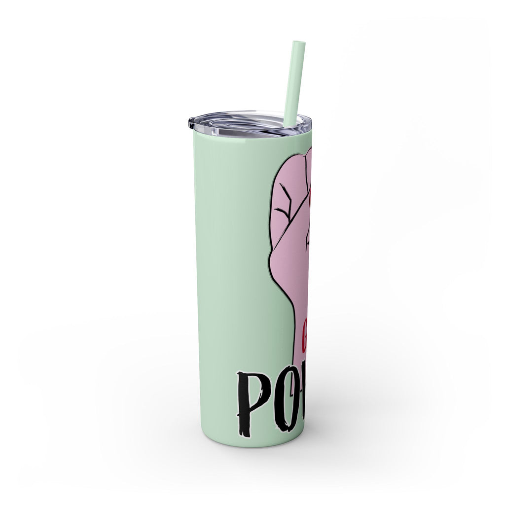 Empowered Girl Power Skinny Tumbler with Straw, 20oz