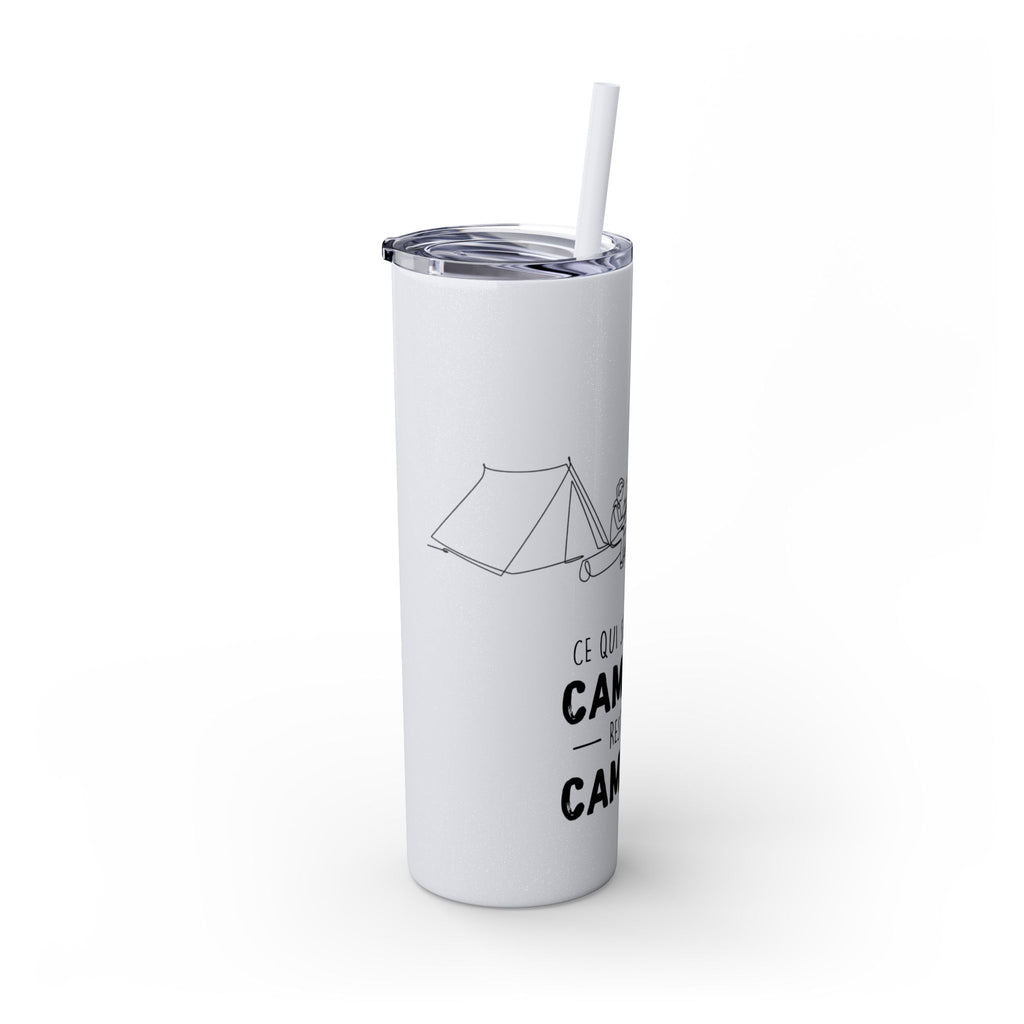 Camping Skinny Tumbler with Straw - 20oz Adventure Travel Mug for Outdoor Lovers